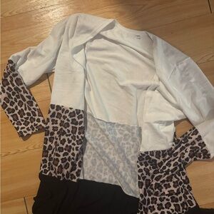Leopard Print Colorblock Cardigan
